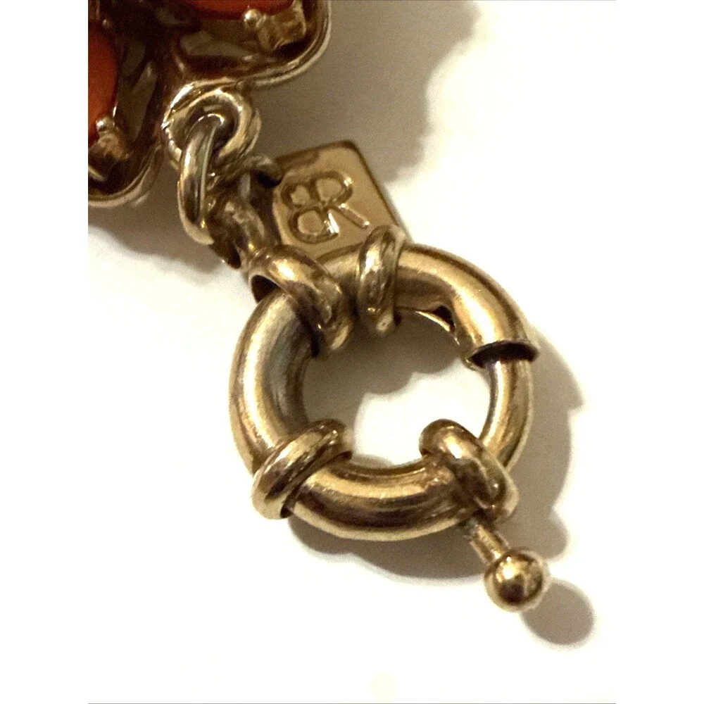 Banana Republic Flower Bouquet Bracelet Gold Tone Floral Statement Link 8